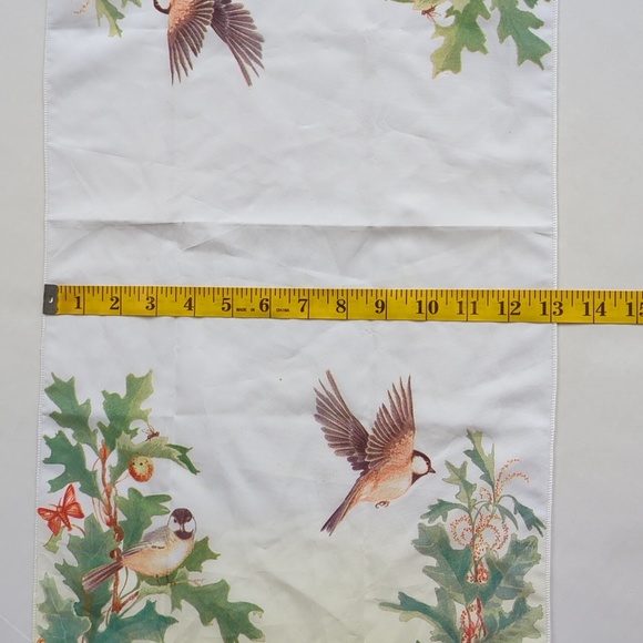Vintage E. Golz Rush Bird Rectangular Scarf Yellow White - Picture 10 of 12
